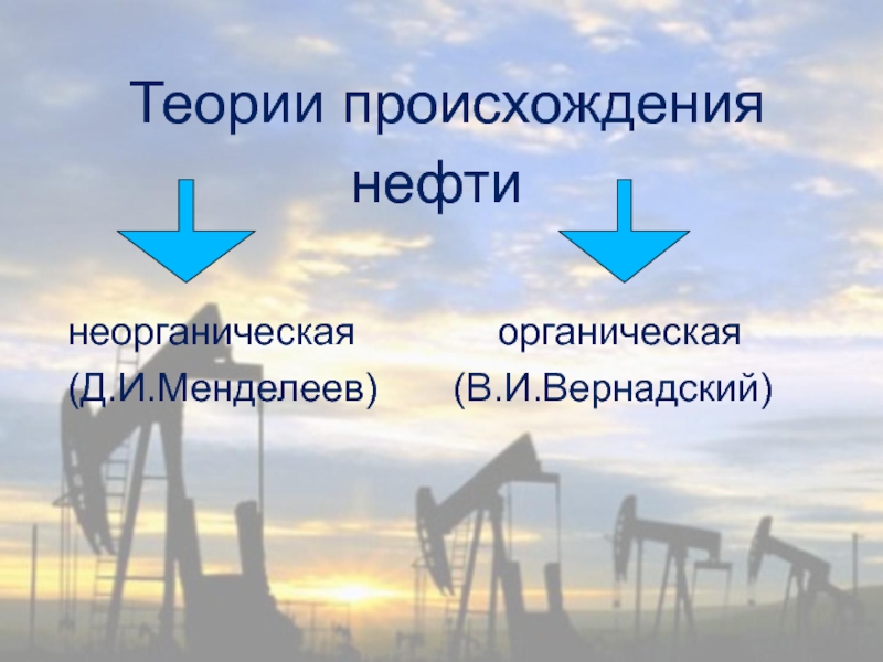 Теории происхождения нефти презентация