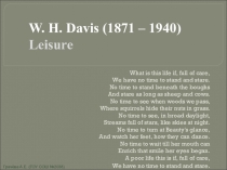 Сравнительный анализ переводов стихотворения W.H.Davies “Leisure”.