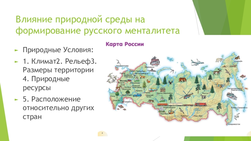 Влияние природных ресурсов. «Влияние природы России на формирование российского менталитета. Влияние природных условий на развитие России. Как влияют природные условия и ресурсы Размеры территории. Карта менталитетов России.