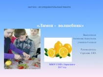 Презентация научно-исследовательской работы Лимон-волшебник