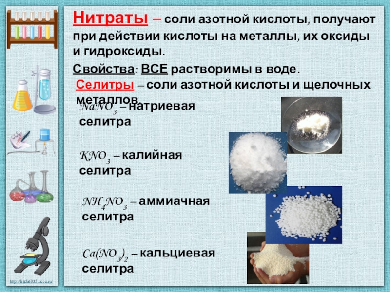 Презентация соли азотной кислоты 9 класс презентация