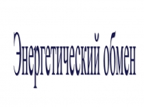 Презентация Энергетический обмен (9 класс)