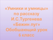 Презентация по литературе И.С.Тургенев Бежин луг