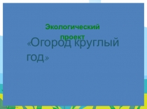 Экологический проект в подготовительной группе Огород круглый год