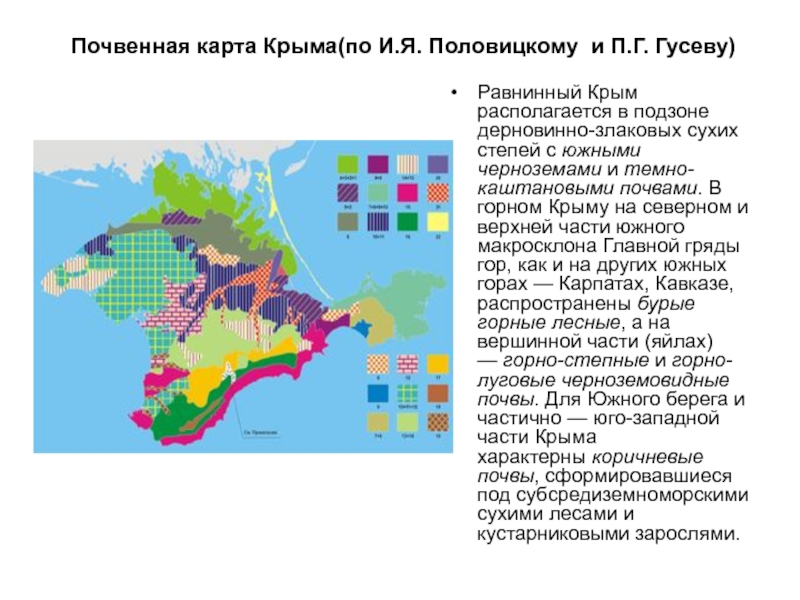 Карта почв крыма и их описание