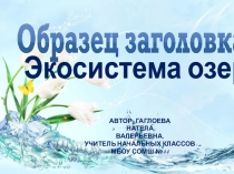 Презентация по окружающему миру на тему Экосистема озера.