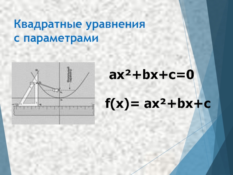 Квадратные уравнения  с параметрами ах²+bх+с=0f(x)= ах²+bх+с