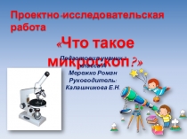 Проектно-исследовательская работа Что такое микроскоп