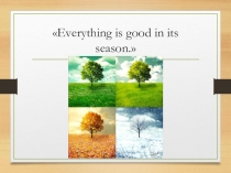 Презентация к открытому уроку по английскому языку в 4 классе по теме Everything is good in its season.