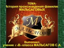 Род Мальсаговых - подготовил Саид Мальсагов на ОРКСЭ