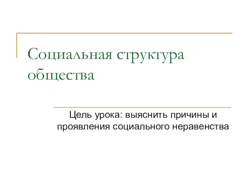 Презентация Презентация Социальная структура общества