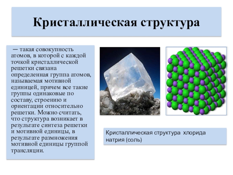 Строение кристаллов презентация