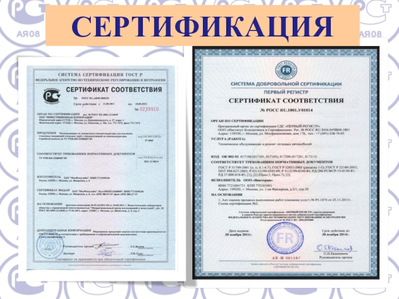 Реферат по теме Сертификация продукции и систем качества