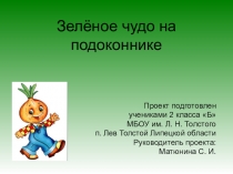 Презентация по окружающему миру на тему Зелёное чудо на подоконнике (2 класс)