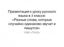 Презентация по русскому языку на тему Омонимы (3 класс)