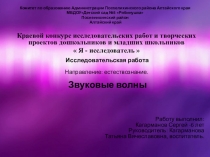 Презентация на конкурс на тему Звуковые волны