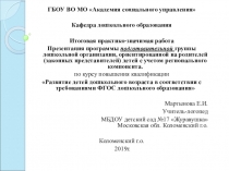 Презентация Итоговая практико-значимая работа