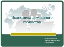 Презентация по экономике Экономика домашнего хозяйства