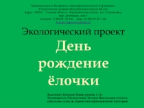 Презентация к проекту День рождения ёлочки