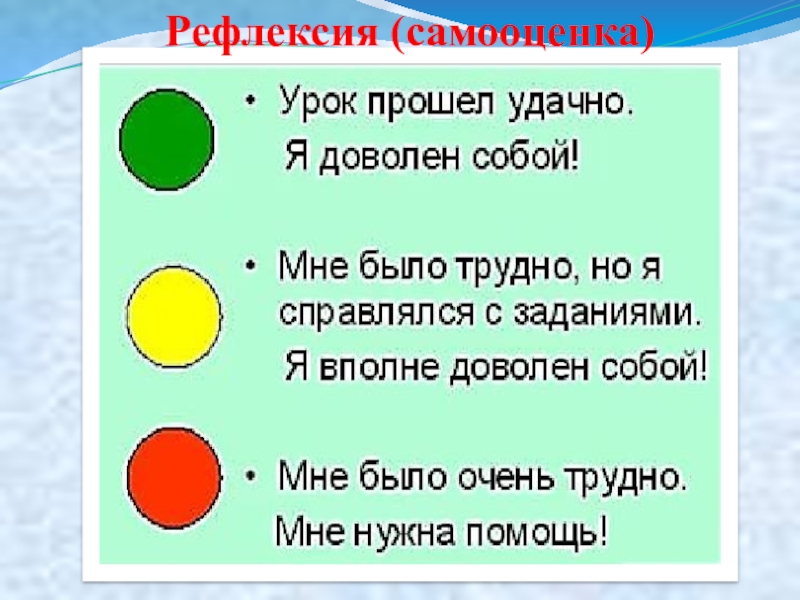 Рефлексия презентация начальные классы