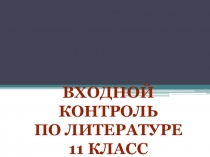 Входной контроль по литературе 11 класс