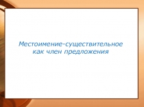 Презентация по русскому языку на тему Местоимение-существительное как член предложения (6 класс)