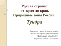 Презентация по окружающему миру на тему Тундра