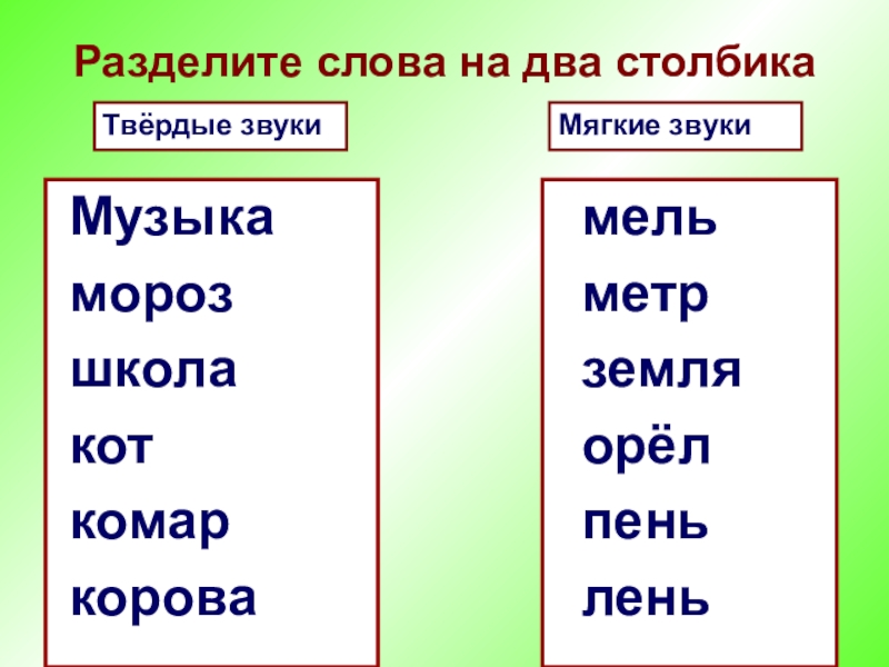 Первый звук мягкий. Слова с твёрдыми согласными звуками 1 класс. Слова с мягкими и твердыми согласными звуками. Слова с мягиким согласнами. Слова с сягким согласными.