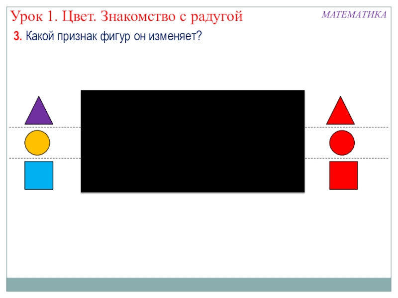 Измени признак фигуры. Признаки фигур 1 класс.