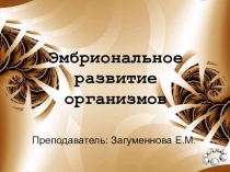 Презентация к открытому практическому занятию по биологии на тему Эмбриональное развитие организмов