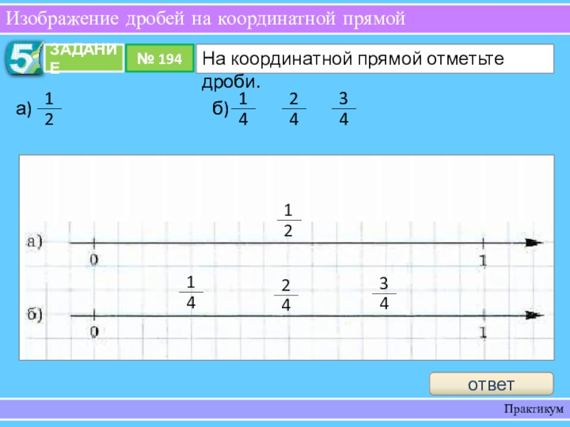 Представление дроби на координатном луче 5 класс презентация