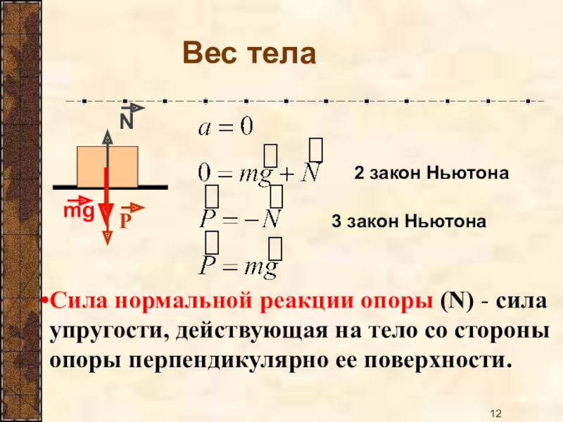 Сила реакции опоры в физике