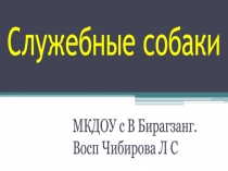 Презентация ФЦКМ Служебные собаки(старшая группа)