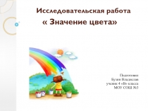 Презентация исследовательской работы Значение цвета