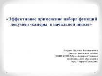 Эффективное применение набора функций документ-камеры в начальной школе