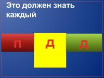 Презентация классного часа на тему ПДД должен знать каждый (3 класс)