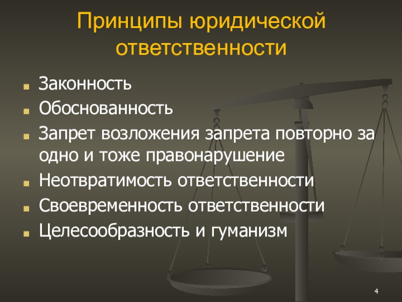 К принципам юридической ответственности относятся