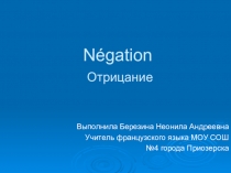 Презентация по французскому языку на тему Виды отрицаний