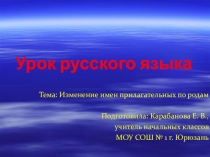 Изменение имён прилагательных по родам. 3класс