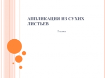 Презентация по технологии на тему Аппликация из сухих листьев (2 класс)