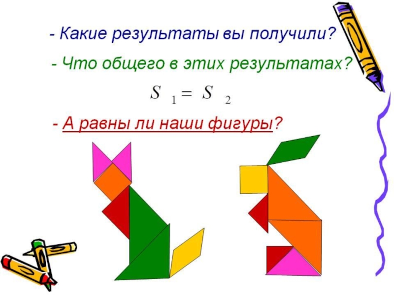 Площадь фигуры конспект урока. Равносоставленные фигуры. Равные и равносоставленные фигуры. Равновеликие фигуры и равносоставленные фигуры. Составление равносоставленных фигур.