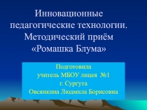 Инновационные педагогические технологии.Методический приём Ромашка Блума