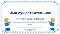 Интерактивный тренажер по русскому языку на тему Существительное (5 класс, коррекционная школа VIII вида)