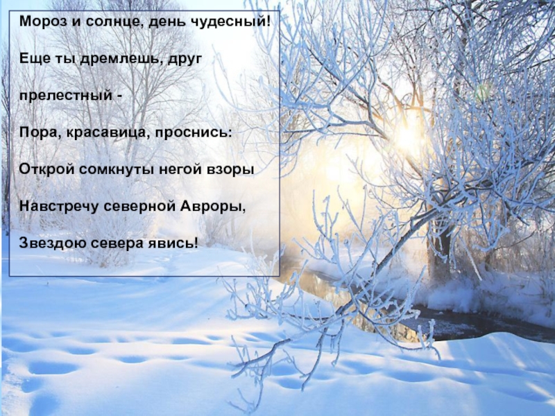 Мороз чудесный стихотворение