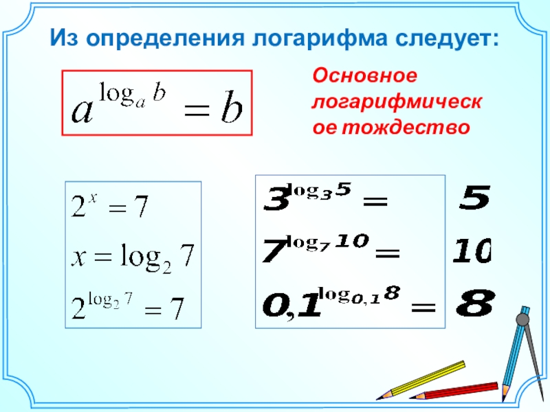 Понятие логарифма презентация 10 класс