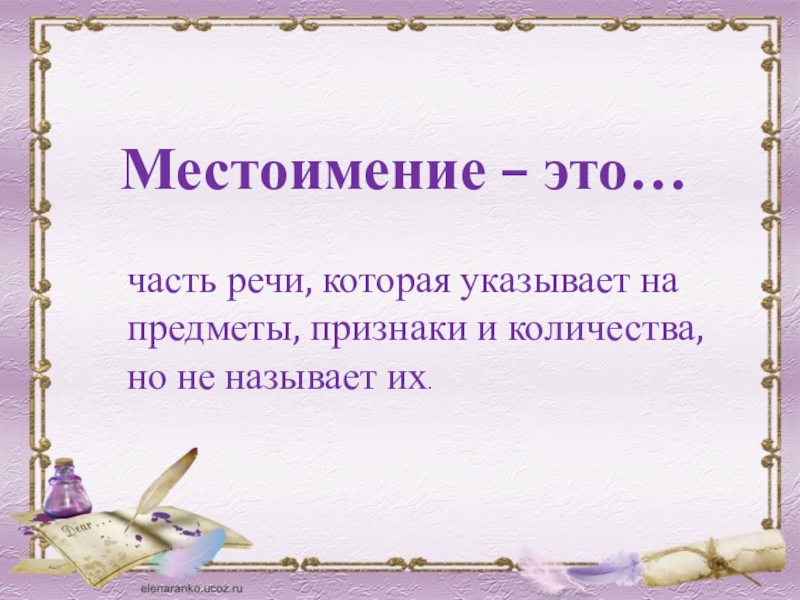 Местоимение как часть речи презентация 4 класс школа россии