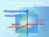 Презентация: Урок в 7 классе.Координатная плоскость