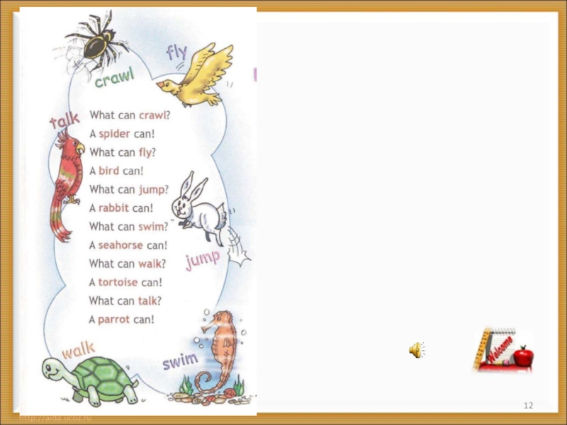 Crawl spider fly bird jump rabbit swim. Презентация animals 3 класс. Clever animals 3 класс Spotlight. 3 Класс английский Clever animals. Стишки на can на английском.