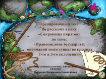 Тест по русскому языку на тему Правописание безударных окончаний имён существительных 1 и 3 склонения