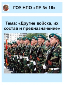 Другие войска, их состав и назначение